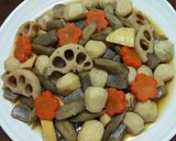 野菜だけの煮物(こんにゃくを加え)作り方8写真