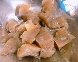 ヒリヒリ！こんにゃくとたけのこの炒め物作り方1写真