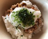 青のりたっぷりの納豆とろろご飯作り方2写真