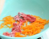 わさび菜と焼き肉のボリュームサンド作り方5写真