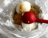 鬼すだれ又はお箸で塩麹味のお花のゆで卵作り方2写真