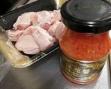 鳥もも肉とにんにくの芽炒め作り方1写真