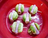 レンジで簡単！芽キャベツ☆ピンチョス作り方4写真