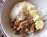 納豆とトロロ、チーズの三食丼作り方2写真