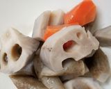 余った根菜煮物と牛タンのデミグラ煮込み作り方2写真