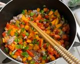 ひき肉とカラーピーマンの中華風チリ炒め作り方4写真
