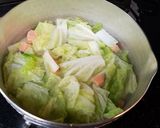 白菜と鮭のミルクスープ作り方4写真