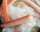 カニかまチーズ乗せおかゆ作り方1写真
