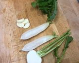 春の七草の和風ペペロンチーノ作り方1写真