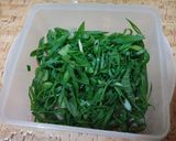 生姜酢醤油の豚肉ねぎソースの温野菜作り方2写真