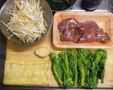 菜の花と鶏レバーの炒めもの作り方1写真