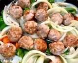 野菜と薄切り豚肉の肉団子甘酢餡作り方13写真