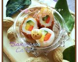 竹輪パプリカ三色ミニ恵方巻き風*お弁当作り方3写真