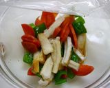 レンジで簡単！竹輪と野菜の鶏がら煮作り方3写真