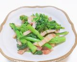 ごま油香る！春香る！菜の花のベーコン炒め作り方7写真