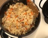 しいたけ軸水出汁でにんじんの炊き込みご飯作り方4写真