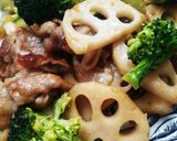 簡単♪れんこんとブロッコリーの豚肉炒め作り方5写真