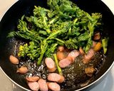 菜の花とソーセージのチーズパスタ作り方2写真