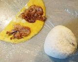 フライパン一つで、肉&たまごのおにぎり作り方5写真