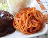 銀座はと屋のハンバーグナポリタンセット♪作り方2写真