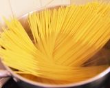 レストランの明太子クリームパスタ作り方2写真