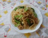 ロメスパ風＊ちくわと小松菜のスパゲッティ作り方2写真