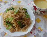 ロメスパ風＊ちくわと小松菜のスパゲッティ作り方4写真
