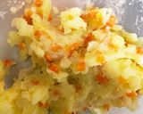 レンジチーズイン磯部芋餅中華餡ワカメ春雨作り方4写真