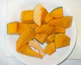 胃弱に♪かぼちゃの塩蒸し♪簡単生姜醤油作り方3写真