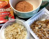 マグご飯　トマトスープ＋納豆＋チーズ作り方1写真
