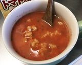 マグご飯　トマトスープ＋納豆＋チーズ作り方2写真