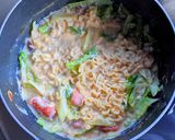 チョリソー入り豆乳チーズ辛ラーメン作り方7写真