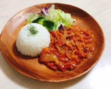 トマト缶で♪ふわとろ卵のオムハヤシライス作り方1写真