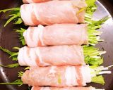 シリコンスチーマーで水菜の豚肉巻き蒸し★作り方1写真