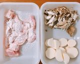 ご飯進む！鶏肉と長芋と舞茸のガリバタ醤油作り方1写真