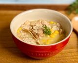 栄養満点☆粒コーンスープにコーンフレーク作り方3写真