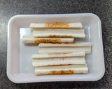 W胡麻！ちくわと大葉のライスペーパー焼き作り方1写真