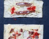油揚げアンチョビチーズ焼きうずらの卵のせ作り方5写真