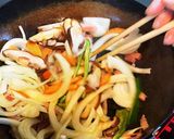 簡単^ ^野菜とベーコンのパスタ作り方1写真