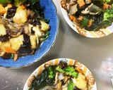 レンジチーズイン磯部芋餅中華餡ワカメ春雨作り方30写真