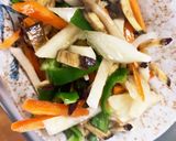 レンジでカレールー漬け焼きカルボナーラ丼作り方7写真