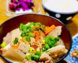 もつ煮込み〜うどん466kcal作り方4写真