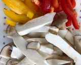 パプリカとエリンギのケチャップソース炒め作り方1写真