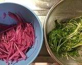 紅芯大根と水菜の和風サラダ作り方2写真