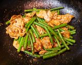 豚肉とニンニクの芽の丼作り方6写真