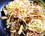 簡単！キノコとベーコンの和風パスタ作り方7写真