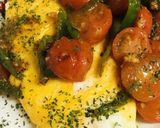 プチトマト＆ピーマンの野菜ソースオムレツ作り方4写真