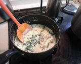 海老 ほうれん草 ホワイトソースパスタ作り方4写真