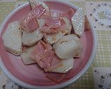 里芋のベーコン合え作り方5写真