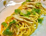 No2332牛骨白湯舞茸パスタ作り方3写真